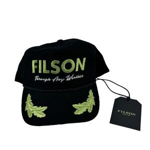 NWT Filson Black & Green Rope Forester Cap One Size